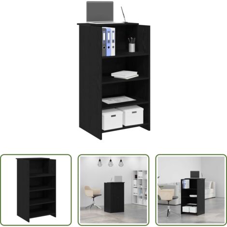 Banco reception in legno - Banco Reception Nero 55x50x103,5 cm in Legno Multistrato