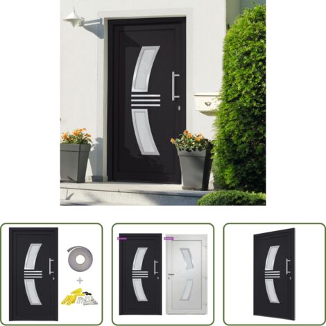 vidaXL Porta d'ingresso in alluminio - Porta di Ingresso Antracite 108x208 cm