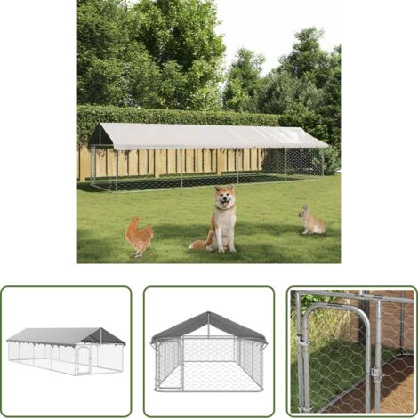 vidaXL Canile da esterno - Gabbia per Cani da Esterno con Tetto 600x200x150 cm