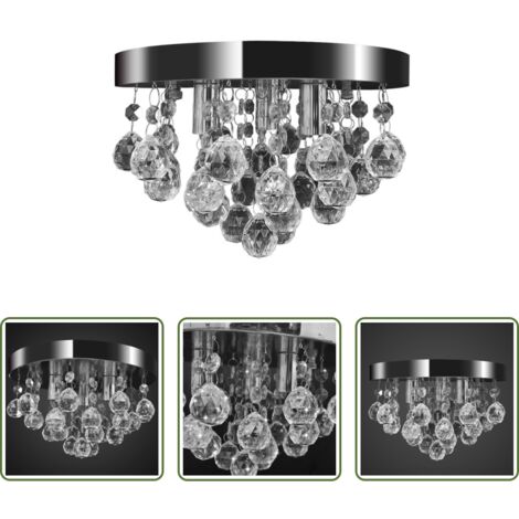 vidaXL Lampadario cromato -  Lampada di Soffitto Pendente in Cristallo Lampadario Cromato