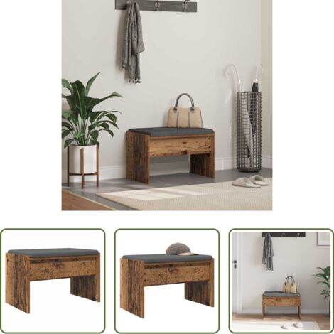 Panca moderna - Panca per ingresso con cuscino Legno vecchio 63 x 38 x 40 cm