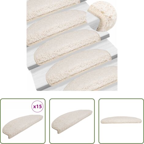 vidaXL Tappetini per scale bianchi -  Tappetini per scale 15 pz 65x21x4 cm Bianco Semicircolari Grandi