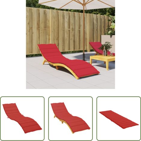 vidaXL Cuscino per patio - Cuscino per Lettino Rosso 200x50x3 cm in Tessuto Oxford