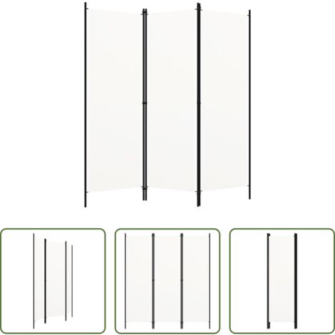 vidaXL Divisorio per camera da letto -  Paravento a 3 Pannelli Bianco 150x180 cm