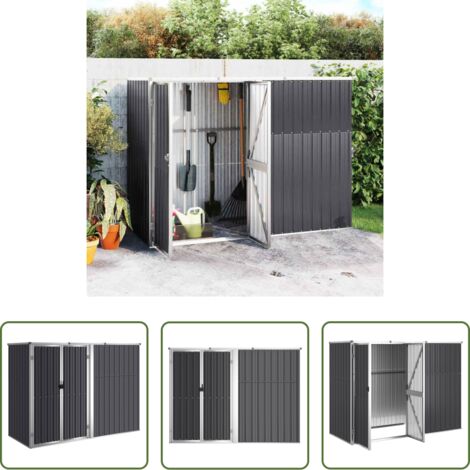 vidaXL Attrezzi da giardino -  Capanno per Attrezzi Antracite 225x89x161 cm Acciaio Zincato