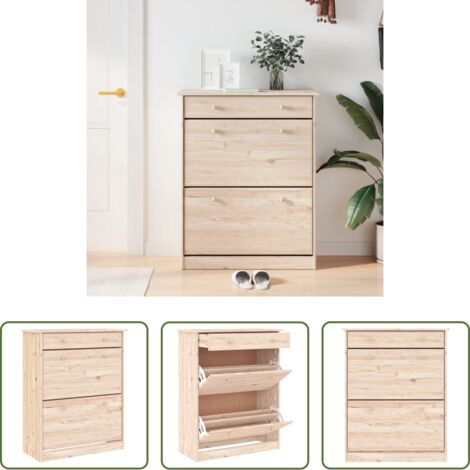 vidaXL Scarpiera in legno massello - Scarpiera ALTA 77x35x96 cm in Legno Massello di Pino