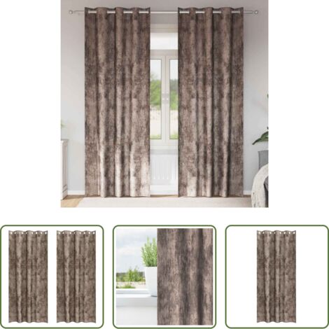 vidaXL Comfort -  Tende in Velluto 2 pcs Cappuccino 245 x 140 cm Velluto