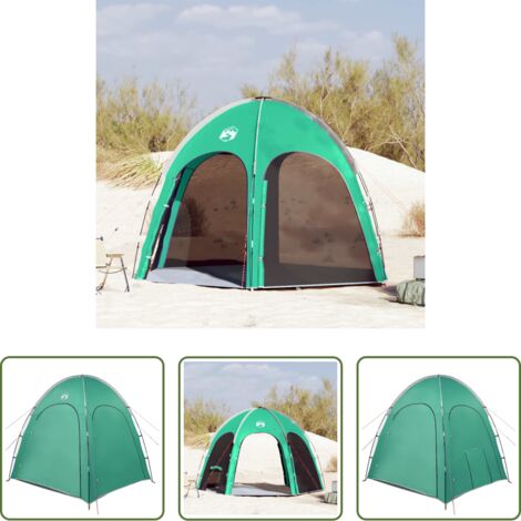 vidaXL Tenda con tetto -  Tenda da Piscina con tetto Verde Mare 366 x 305 x 231 cm