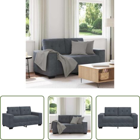 vidaXL Seduta in schiuma - Divano Divanetto Grigio Scuro 160x77x82 cm in Velluto