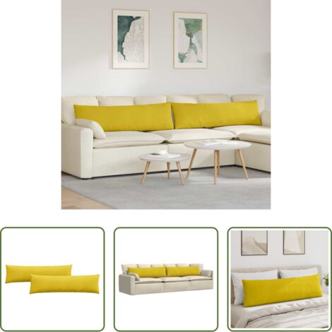 vidaXL Cuscini moderni - Cuscini da Divano 2 pcs Giallo 145 x 40 cm Tessuto in Cords