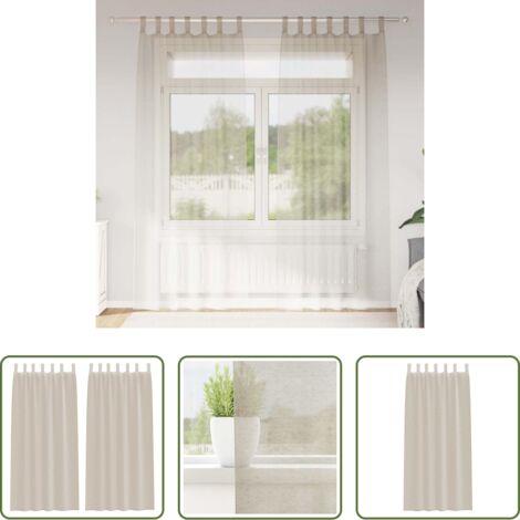 vidaXL Tenda per soggiorno - Tenda in Velo con tende 2 pcs Sabbia 260 x 140 cm Poliestere