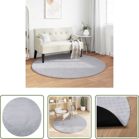 vidaXL Tappeto per salotto -  Tappeti per area Rotondo SIROLO Grigio Ø 120 CM Poliestere