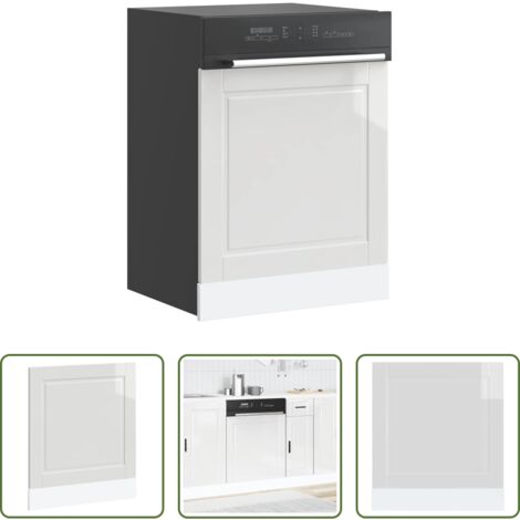 vidaXL Armadio da cucina - Pannello Lavastoviglie Porto Bianco Lucido 60x1,5x67 cm