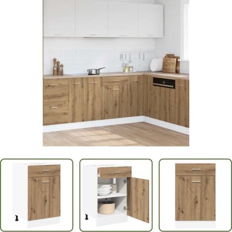 vidaXL Cassetto da cucina rovere - Cassettiera “Lyon” Rovere Artigianale 40x46x81,5 cm