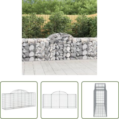 Muro di contenimento -  Cesto Gabbione ad Arco 200x50x80/100 cm Ferro Zincato