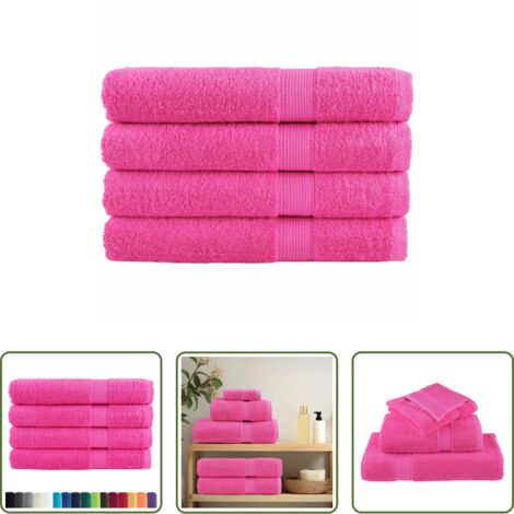 Cotone - Asciugamani per Sauna SOLUND 2 pz Rosa 80x200 cm 600 g/m²
