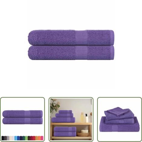 Cotone -  Asciugamani per sauna FROGN 2 pezzi Viola 80x200 cm 360 g/m²
