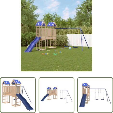 Parco giochi per bambini -  Set da Gioco da Esterno in Legno Massello di Pino
