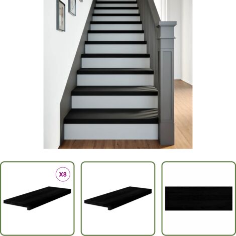 Scale in rovere -  Gradini 8 pz Marrone Scuro 70x25x2 cm Legno Massello Rovere