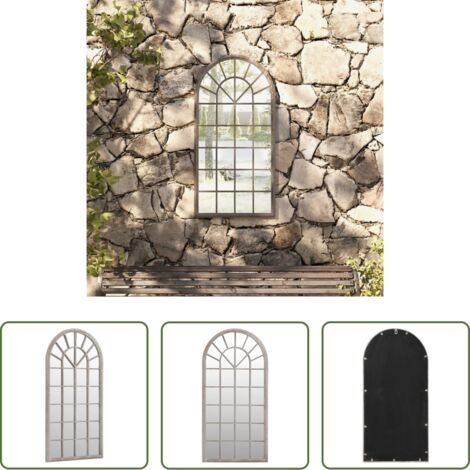 Specchio in ferro -  Specchio da Giardino Sabbia 90x45 cm in Ferro per Uso Esterno