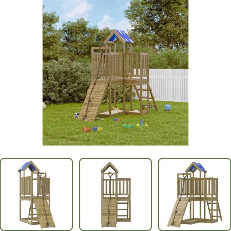 Parco giochi in legno -  Set da Gioco da Esterno in Legno di Pino Impregnato