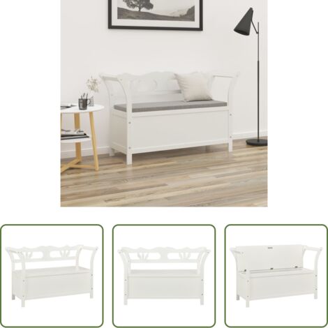 Panca in legno -  Panca Bianca 107x45x75,5 cm Legno Massello di Abete