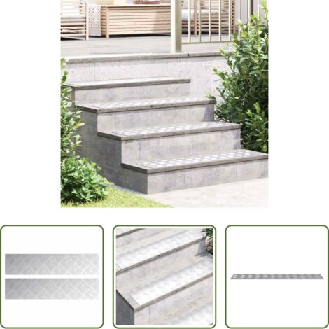 Gradini in alluminio - Gradini per Scale 2 pcs Argento 90 x 20 cm Alluminio