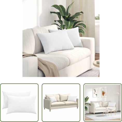 Cuscini in tessuto - Cuscini da Divano 2 pcs Bianco 60 x 40 cm Tessuto