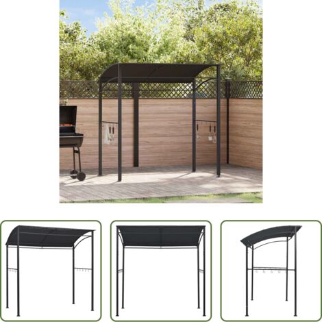 Ombrellone barbecue - Gazebo per Barbecue 215x150x220 cm Antracite in Acciaio