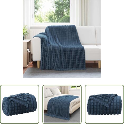 Coperta morbida -  Coperta Blu navy 200 x 150 cm Panno