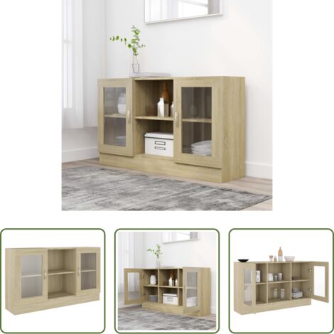 Armadietto rovere - Armadietto Vetrina Rovere Sonoma 120x30,5x70 cm Multistrato