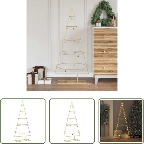 Albero di Natale moderno -  Albero di Natale in metallo con supporto Oro 124,5 cm