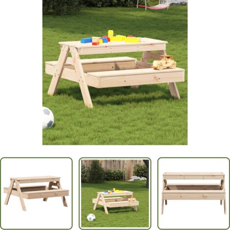 Tavolo da giardino bambini -  Tavolo da Picnic per Bambini 88x97x52 cm Legno Massello di Pino