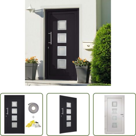 vidaXL Alluminio -  Porta di Ingresso Antracite 98x190 cm