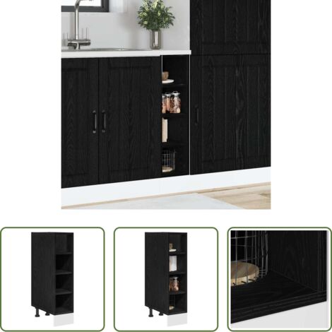 Scaffale da cucina -  Base per Cucina con lo scaffale Rovere nero 20 x 44,5 x 81,5 cm
