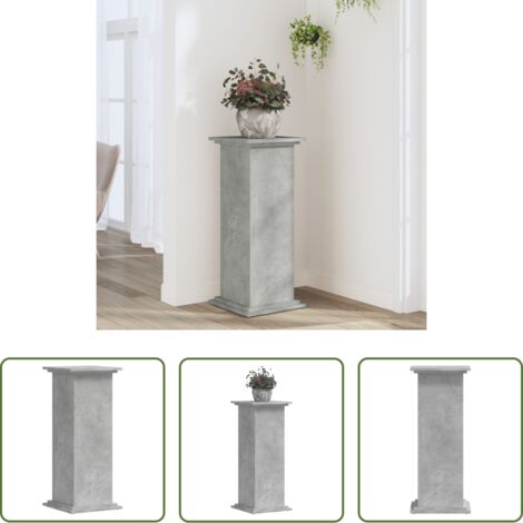 Supporto per vasi -  Supporto per Piante Grigio 33x33x80 cm in Legno Multistrato