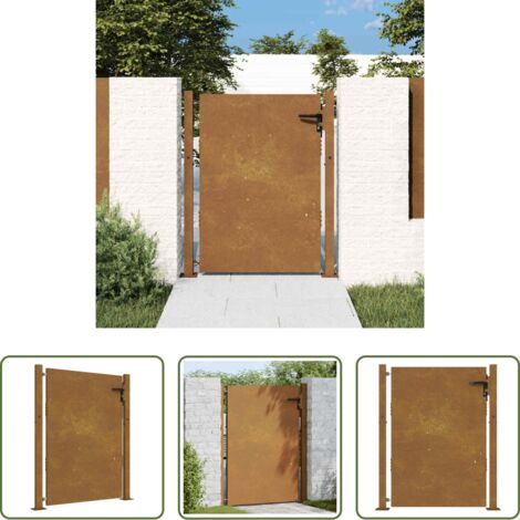 vidaXL Cancello in acciaio -  Cancello da giardino 100x150 cm in acciaio Corten