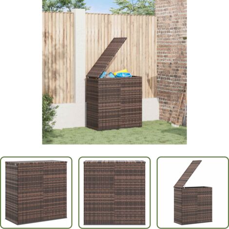 vidaXL Cassapanca in rattan -  Contenitore da Giardino in Rattan PE 100x49x103,5 cm Marrone