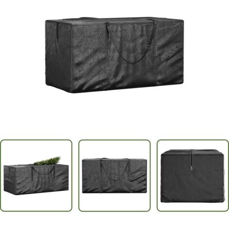 vidaXL Custodia in polietilene -  Custodia per Albero di Natale Nera 150x75x75 cm Polietilene