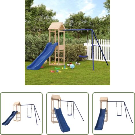 vidaXL Scivolo - Set da Gioco da Esterno in Legno Massello di Pino