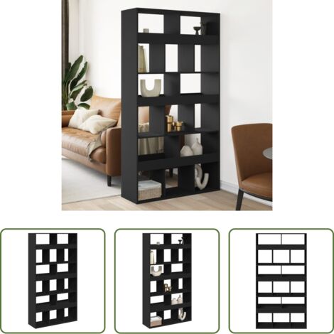 vidaXL Libreria divisoria -  Divisorio Stanza Nero 100x33x187,5 cm in Truciolato