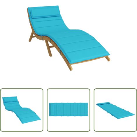 vidaXL Cuscino da terrazzo - Cuscino per Lounger Sole Turchese 178 x 60 x 4 cm
