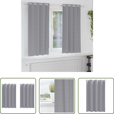 vidaXL Tende per finestre -  Tende Blackout con Anelli 2 pcs Grigio chiaro 175 x 140 cm