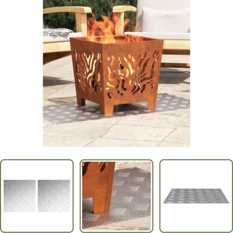 vidaXL Gradini quadrati - Gradini per Scale Quadrato 2 pcs Argento 50 x 50 cm Alluminio