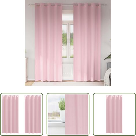 vidaXL Tende a tre strati -  Tende Blackout con Anelli 2 pcs Rosa baby 260 x 140 cm