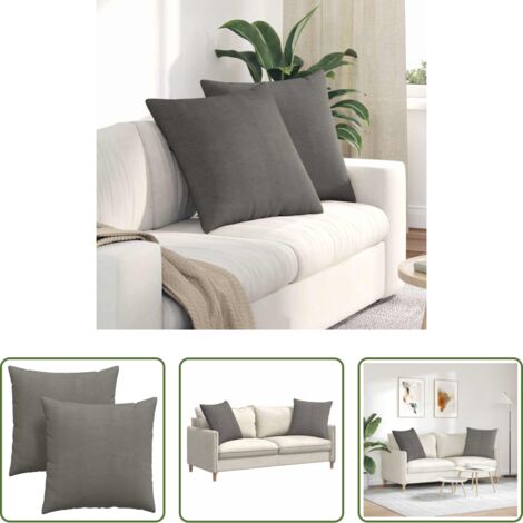 vidaXL Cuscini con copertura rimovibile - Cuscini da Divano 2 pcs Grigio chiaro 60 x 60 cm
