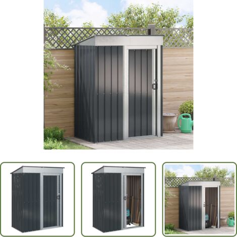 vidaXL Casetta in metallo - Casette da giardino Antracite 137 x 81 x 180 cm Metallo