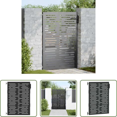 vidaXL Cancello nero - Cancello da giardino con blocco Nero 85 x 150 cm