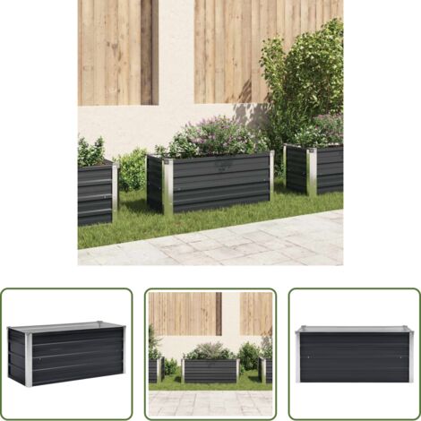 vidaXL Orto per giardino -  Fioriera per Giardino Antracite 100x40x45 cm in Acciaio Zincato