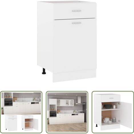 vidaXL Armadio moderno - Armadio con Cassetto “Lyon” Bianco 50x46x81,5 cm